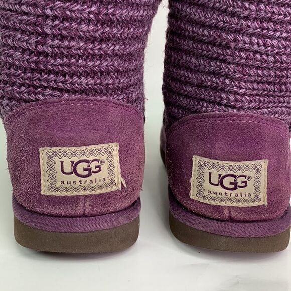 UGG Australia purple Sweater knit button boots size 5 - Picture 8 of 16